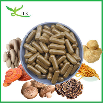 Masse de lionceau de la crinière Cordyceps de la dinde queue Maitake Reishi Chaga Extrait de champignon en poudre Capsules